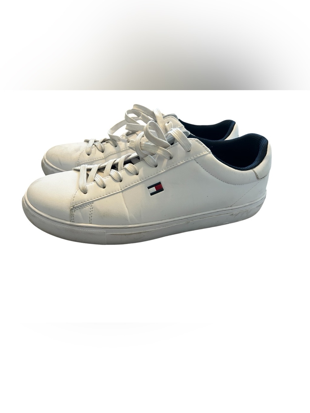 Tommy Hilfiger White Low Top Sneakers Casual Lace Up Shoes Mens 12